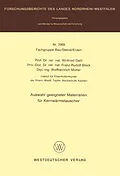 E-Book (pdf) Auswahl geeigneter Materialien für Kernwärmetauscher von Winfried Dahl
