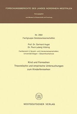 E-Book (pdf) Kind und Fernsehen von Gerhard Augst
