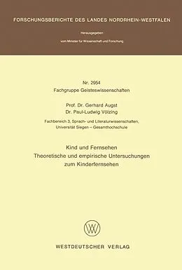 E-Book (pdf) Kind und Fernsehen von Gerhard Augst