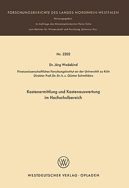 E-Book (pdf) Kostenermittlung und Kostenauswertung im Hochschulbereich von Jörg Wedekind