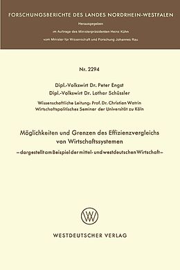 E-Book (pdf) Möglichkeit und Grenzen des Effizienzvergleichs von Wirtschaftssystemen von Peter Engst