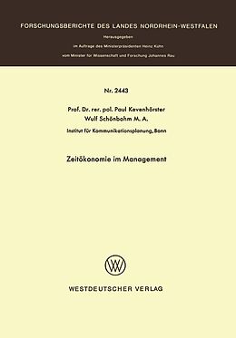 E-Book (pdf) Zeitökonomie im Management von Paul Kevenhörster