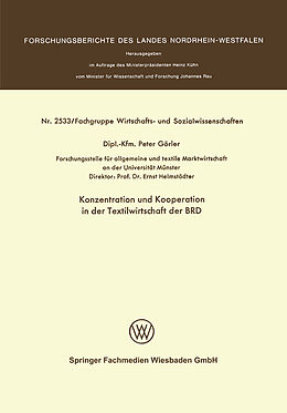 E-Book (pdf) Konzentration und Kooperation in der Textilwirtschaft der BRD von Peter Görler
