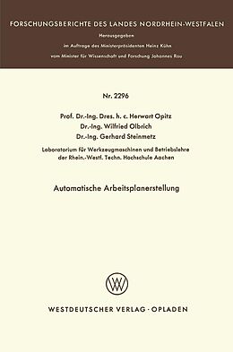 E-Book (pdf) Automatische Arbeitsplanerstellung von Herwart Opitz