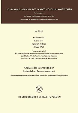 E-Book (pdf) Analyse der internationalen industriellen Zusammenarbeit von 
