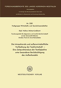 E-Book (pdf) Die intrasektorale und außenwirtschaftliche Verflechtung der Textilwirtschaft von Helmut Lindhorst