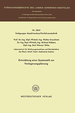 E-Book (pdf) Entwicklung einer Systematik zur Verlagerungsplanung von Walter Eversheim