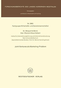 E-Book (pdf) Joint ventures als Marketing-Problem von Marguerite Benci