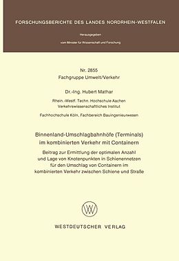 E-Book (pdf) Binnenland-Umschlagbahnhöfe (Terminals) im kombinierten Verkehr mit Containern von Hubert Mathar