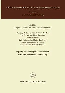 E-Book (pdf) Aspekte der Interdependenz zwischen Tarif- und Effektivlohnentwicklung von Hans-Dieter Kleinhückelskoten