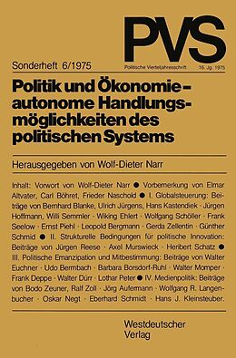 E-Book (pdf) Politik und Ökonomie  autonome Handlungsmöglichkeiten des politischen Systems von 