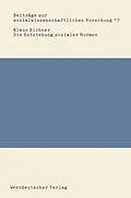 E-Book (pdf) Die Entstehung sozialer Normen von Klaus Eichner