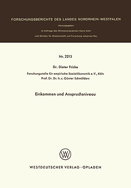 E-Book (pdf) Einkommen und Anspruchsniveau von Dieter Fricke