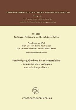 E-Book (pdf) Beschäftigung, Geld und Preisniveaustabilität von Artur Woll