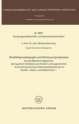 E-Book (pdf) Straffälligenpädagogik und Delinquenzprophylaxe von Gerhard Deimling