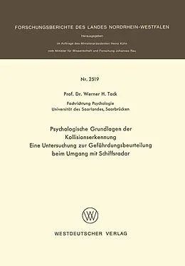 E-Book (pdf) Psychologische Grundlagen der Kollisionserkennung von Werner H. Tack