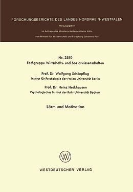 E-Book (pdf) Lärm und Motivation von Wolfgang Schönpflug
