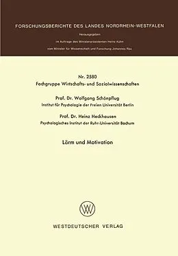 E-Book (pdf) Lärm und Motivation von Wolfgang Schönpflug