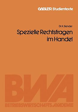 E-Book (pdf) Spezielle Rechtsfragen im Handel von Kuno Bender