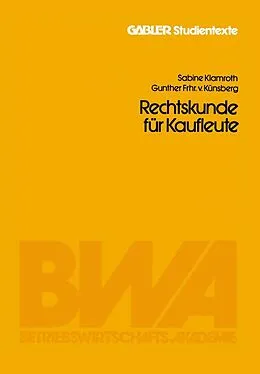 E-Book (pdf) Rechtskunde für Kaufleute von Sabine Klamroth