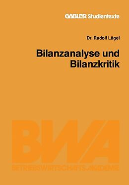 E-Book (pdf) Bilanzanalyse und Bilanzkritik von Rudolf Lägel