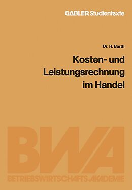 E-Book (pdf) Kosten- und Leistungsrechnung im Handel von Barth Hartmund