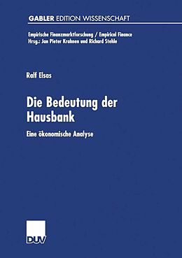 E-Book (pdf) Die Bedeutung der Hausbank von Ralf Elsas