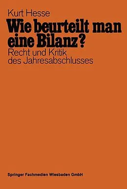 E-Book (pdf) Wie beurteilt man eine Bilanz? von Kurt Hesse