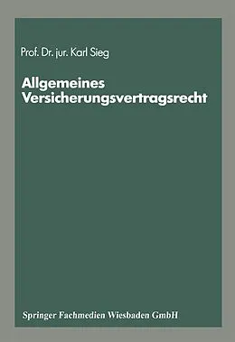 E-Book (pdf) Schriftenreihe Die Versicherung von Karl Sieg