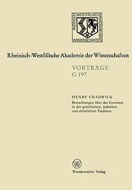 E-Book (pdf) Betrachtungen über das Gewissen in der griechischen, jüdischen und christlichen Tradition von Henry Chadwick