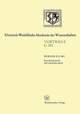 E-Book (pdf) Gewohnheitsrecht und römisches Recht von Werner Flume