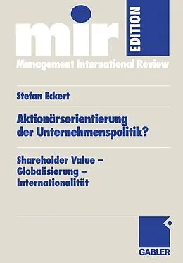 E-Book (pdf) Aktionärsorientierung der Unternehmenspolitik? von Stefan Eckert