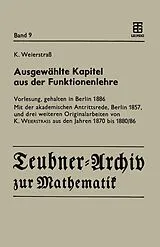 E-Book (pdf) Ausgewählte Kapitel aus der Funktionenlehre von Karl Weierstrass