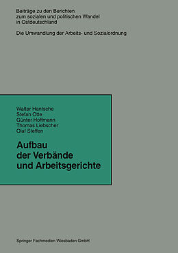 Kartonierter Einband Aufbau der Verbände und Arbeitsgerichte von Walter Hantsche
