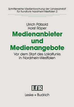 E-Book (pdf) Medienanbieter und Medienangebote von Ulrich Pätzold, Horst Röper