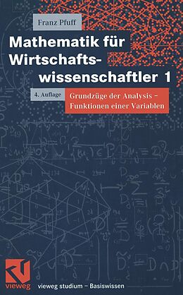 E-Book (pdf) Mathematik für Wirtschaftswissenschaftler 1 von Franz Pfuff