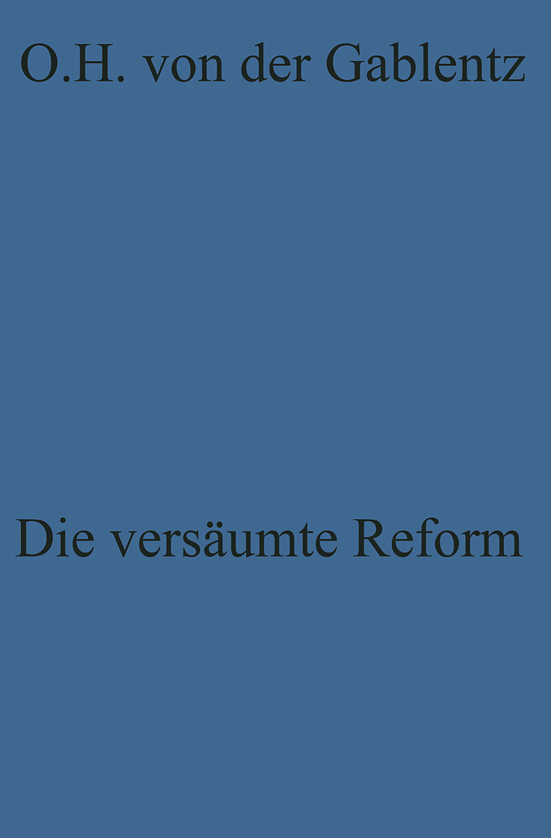 Die versäumte Reform
