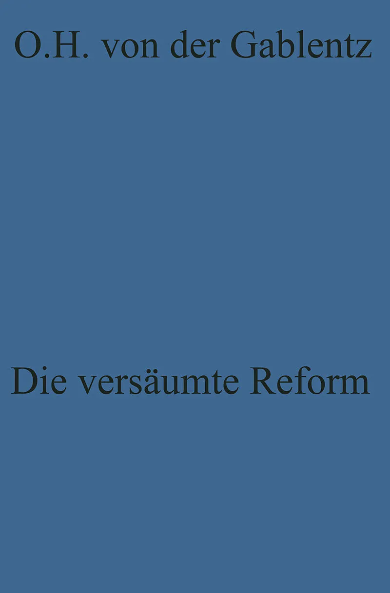 Die versäumte Reform