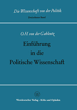 Kartonierter Einband Einführung in die Politische Wissenschaft von Otto Heinrich von der Gablentz