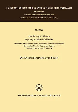 E-Book (pdf) Die Kriecheigenschaften von Schluff von Edgar Schultze