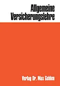 E-Book (pdf) Allgemeine Versicherungslehre von Heinz Leo Müller-Lutz