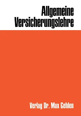 E-Book (pdf) Allgemeine Versicherungslehre von Heinz Leo Müller-Lutz