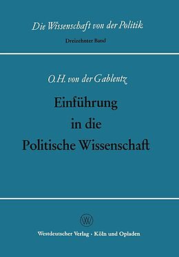 E-Book (pdf) Einführung in die Politische Wissenschaft von Otto Heinrich von der Gablentz