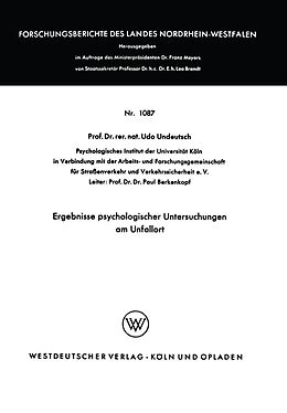 E-Book (pdf) Ergebnisse psychologischer Untersuchungen am Unfallort von Udo Undeutsch