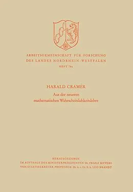 E-Book (pdf) Aus der neueren mathematischen Wahrscheinlichkeitslehre von Harald Cramér