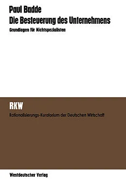 E-Book (pdf) Die Besteuerung des Unternehmens von Paul Badde