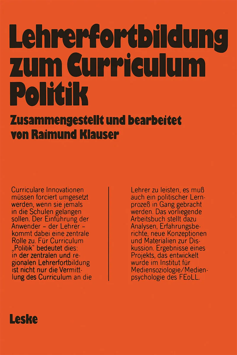 Lehrerfortbildung zum Curriculum Politik