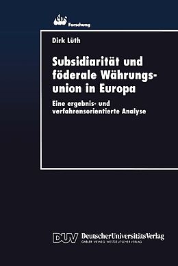 E-Book (pdf) Subsidiarität und föderale Währungsunion in Europa von 