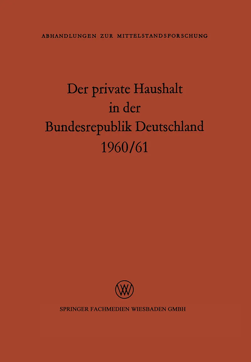 Der private Haushalt in der Bundesrepublik Deutschland 1960/61