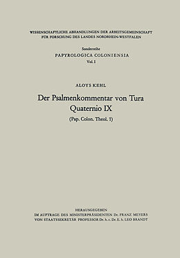 Kartonierter Einband Der Psalmenkommentar von Tura von Aloys Kehl